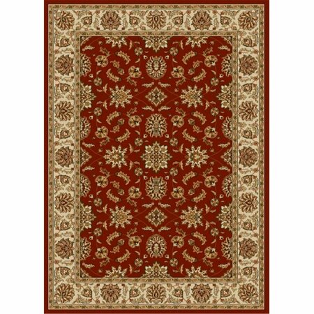 AURIC Como Rectangular Brick Red Traditional Italy Area Rug, 3 ft. 3 in. W x 4 ft. 11 in. H AU2643512